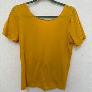 Sezane Open Back Yellow Top | Size Large